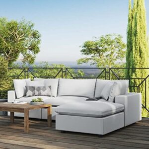 modway eei-5580-whi outdoor patio sectional sofa, white