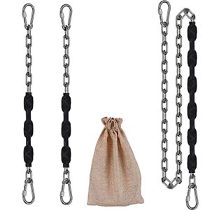 dakzhou 2 stainless steel chains (64 “), 4 quick connection buckles, never rust swing hardware for hammock chairs, swings, sandbags, up to 1000lb