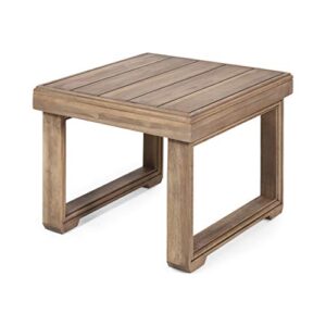 christopher knight home nicholas outdoor acacia wood side table, brown