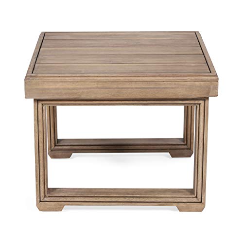 Christopher Knight Home Nicholas Outdoor Acacia Wood Side Table, Brown