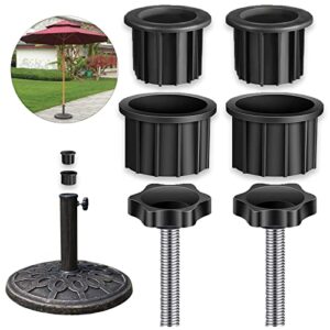 6pcs umbrella parasol base stand hole ring plug cover and cap, 1.5 inch and 1.9 inch, patio umbrella stand replacement parts for patio table, balcony, decks, docks, backyard, black
