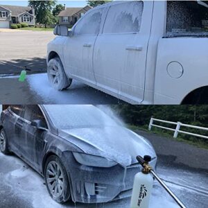 Twinkle Star Foam Cannon 1 L Bottle Snow Foam Lance with 1/4" Quick Connector, 5 Nozzle Tips for Pressure Washer