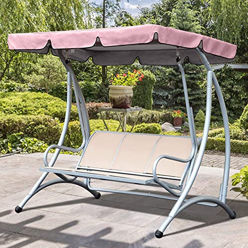 Swing Canopy Replacement, 3 Seater Patio Swing Cover Waterproof Replaceable Swing Canopy,Swing Ceiling Replacement Cover,210D Silver-Coated Oxford Fabric