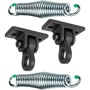 Barn-Shed-Play Black 2 Hole Aluminum Hangers and Springs Porch Swing Hanging Kit