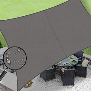 love story waterproof 10’×13′ rectangle dark grey sun shade sail canopy uv resistant for outdoor patio garden backyard