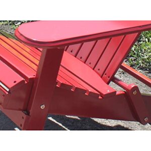 Merry Garden Northbeam Outdoor Lawn Garden Portable Foldable Wooden Adirondack Accent Chair,Deck,Porch,and Patio Seating with 250 Pound Capacity,Red