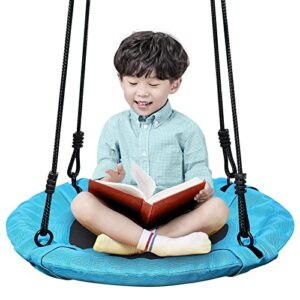 Homde 24 Inch Flying Saucer Swing Anti-Fade Tree Swing Set with 2pcs 5ft Extra Long Strap 2200lbs