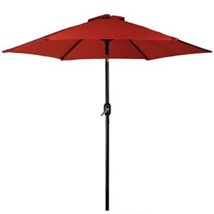 sunnydaze 7.5 foot outdoor patio umbrella with tilt & crank, aluminum, burnt orange