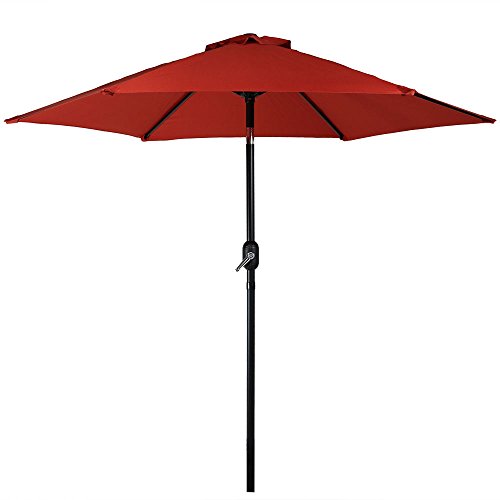 Sunnydaze 7.5 Foot Outdoor Patio Umbrella with Tilt & Crank, Aluminum, Burnt Orange