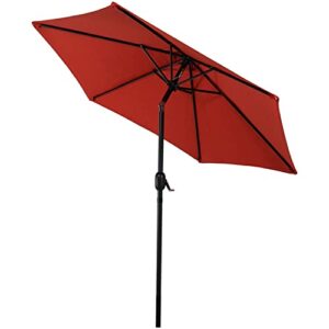 Sunnydaze 7.5 Foot Outdoor Patio Umbrella with Tilt & Crank, Aluminum, Burnt Orange