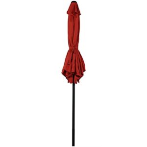 Sunnydaze 7.5 Foot Outdoor Patio Umbrella with Tilt & Crank, Aluminum, Burnt Orange