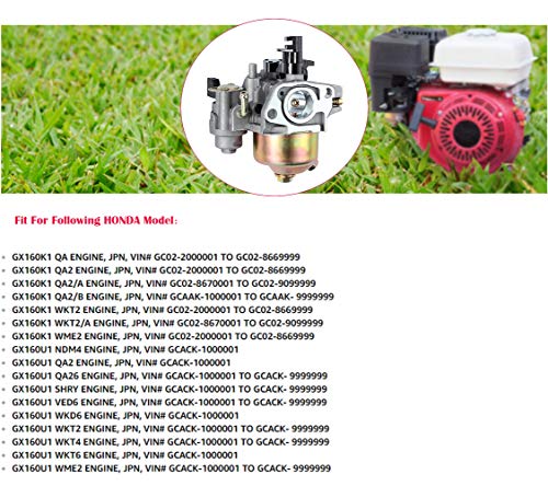 GX160 GX200 Carburetor with 17210-ZE1-517 Air Filter Tune Up Kit for Honda GX120 GX140 GX 160 GX168 GX200 5HP 5.5HP 6.5HP Engine