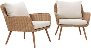 crosley furniture co7185-lb landon outdoor wicker chairs (set of 2) light brown