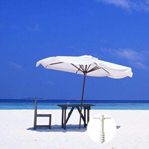 Hemoton Sun Umbrella Auger Beach Umbrella Sand Anchor, Umbrella Holder Stand, Beach Umbrella Anchor Five- pin Sand Grabber for Strong Winds (White)