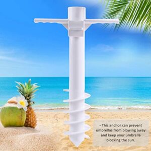 Hemoton Sun Umbrella Auger Beach Umbrella Sand Anchor, Umbrella Holder Stand, Beach Umbrella Anchor Five- pin Sand Grabber for Strong Winds (White)