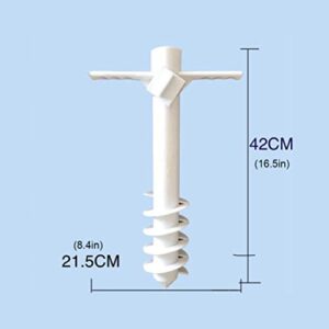 Hemoton Sun Umbrella Auger Beach Umbrella Sand Anchor, Umbrella Holder Stand, Beach Umbrella Anchor Five- pin Sand Grabber for Strong Winds (White)