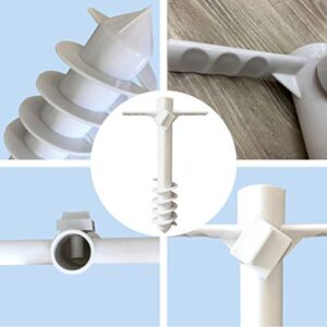 Hemoton Sun Umbrella Auger Beach Umbrella Sand Anchor, Umbrella Holder Stand, Beach Umbrella Anchor Five- pin Sand Grabber for Strong Winds (White)