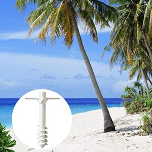 Hemoton Sun Umbrella Auger Beach Umbrella Sand Anchor, Umbrella Holder Stand, Beach Umbrella Anchor Five- pin Sand Grabber for Strong Winds (White)