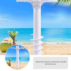 Hemoton Sun Umbrella Auger Beach Umbrella Sand Anchor, Umbrella Holder Stand, Beach Umbrella Anchor Five- pin Sand Grabber for Strong Winds (White)