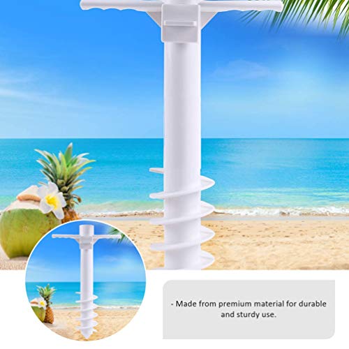 Hemoton Sun Umbrella Auger Beach Umbrella Sand Anchor, Umbrella Holder Stand, Beach Umbrella Anchor Five- pin Sand Grabber for Strong Winds (White)