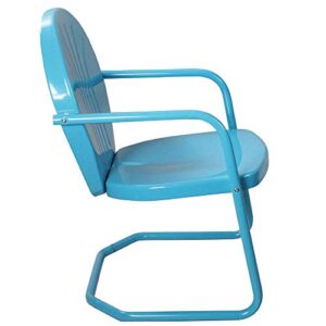 Northlight 34-Inch Outdoor Retro Tulip Armchair, Sky Blue