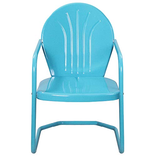 Northlight 34-Inch Outdoor Retro Tulip Armchair, Sky Blue