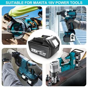 WORTHMAH BL1860 6.0Ah 18 Volt Battery Replacement for Makita 18V Battery with LED Indicator BL1815 BL1860 BL1830 BL1850B-2 LXT-400 Cordless Power Tools,2 Packs with 1 Carpenter Pencil