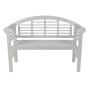 decor therapy terra wood outdoor bench, white