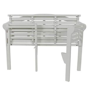 Decor Therapy Terra Wood Outdoor Bench, White