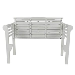 Decor Therapy Terra Wood Outdoor Bench, White