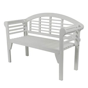 Decor Therapy Terra Wood Outdoor Bench, White