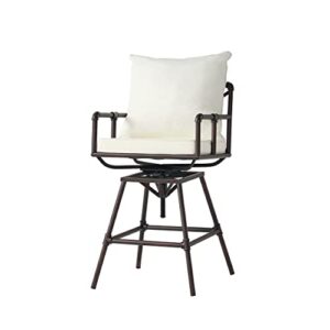 christopher knight home northrup pipe outdoor adjustable barstool, black copper