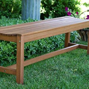 Outdoor Interiors 60404 3 Person Backless Eucalyptus Bench