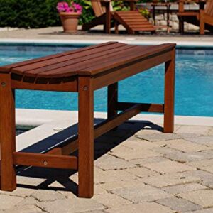 Outdoor Interiors 60404 3 Person Backless Eucalyptus Bench