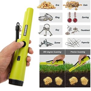 Metal Detector, DEWINNER Water-Proof Search Pin-Pointer, Pinpointing Finder Probe, 360° Search High Accuracy Treasure Bounty Hunting for Adults Junior Kids