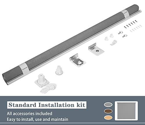 CICADA SPEECH Outdoor Roller Shade Roll Up Shade Cloth Patio Blinds for Deck Porch Balcony Backyard (8' W X 8' L), Gray