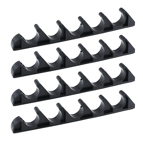 Curqia 4pcs Adjustment Brackets for Chaise Lounge Heavy Duty Back Support for Outdoor Reclining Lounge Chairs Replacement (5 Position, Black)