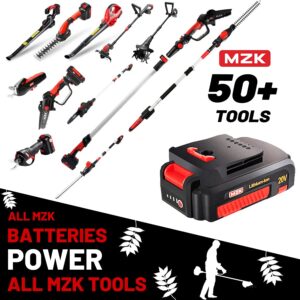 MZK 2-in-1 Cordless Pole Saw & Mini Chainsaw, 20V Battery Small Pole Chainsaw, 4.5" Cutting and Automatic Oiling System, 13 Feet Max Reach Pole Saw for Tree Trimming(Battery and Fast Charger Included)