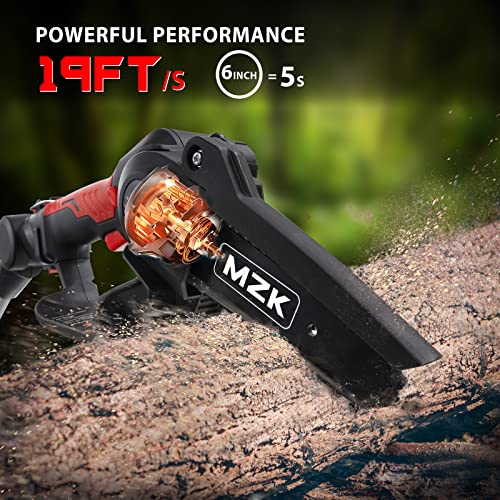 MZK 2-in-1 Cordless Pole Saw & Mini Chainsaw, 20V Battery Small Pole Chainsaw, 4.5" Cutting and Automatic Oiling System, 13 Feet Max Reach Pole Saw for Tree Trimming(Battery and Fast Charger Included)