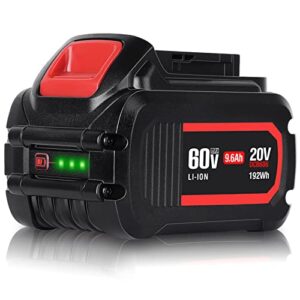 jialitt dcb606 dcb609 9.6ah replacement for dewalt 20v/60v max battery, compatible with dewait 120v dcb606-2 dcb609 dcb612 dcb205 dcb200 cordless power tools lithium-ion batteries and chargers