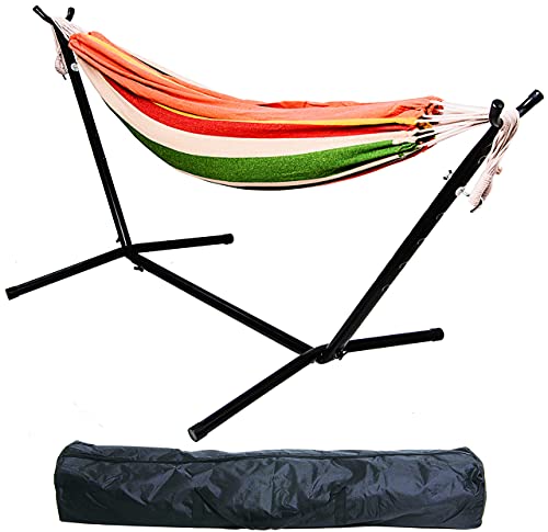 BalanceFrom Double Hammock with Space Saving Steel Stand and Portable Carrying Case, 450-Pound Capacity