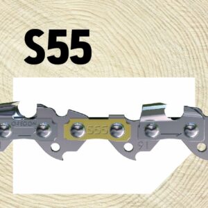 Oregon S55 AdvanceCut Chainsaw Chain for 16-Inch Bar -55 Drive Links – low-kickback chain fits McCulloch, Stihl, Wagner and more