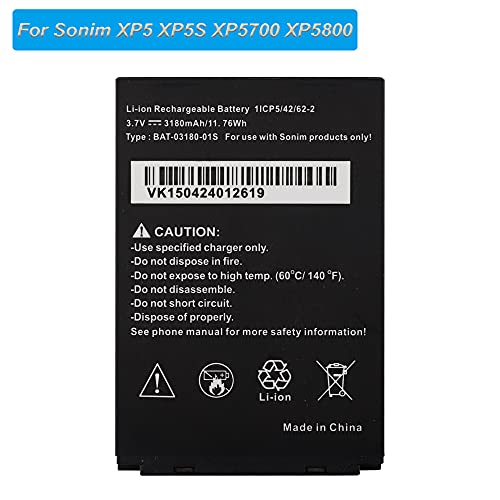 Replacement Battery BAT-03180-01S Compatible with Sonim XP5 XP5S XP5700 XP5800 with Tools