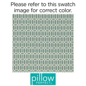 Pillow Perfect Outdoor/Indoor Rhodes Quartz Tufted Loveseat Cushion, 44" x 19", Blue