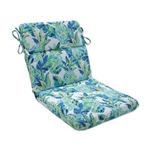 pillow perfect outdoor/indoor vida opal round corner chair cushion, 40.5″ x 21″, blue