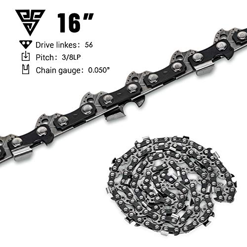 Loggers Art Gens Chainsaw Chain for 16-Inch Bar SG-S56, 3/8" LP Pitch - .050" Gauge - 56 Drive Links, Compatible with Craftsman/Sears, Echo, Homelite, McCulloch, Poulan, Worx, Chicago （3-Pack）