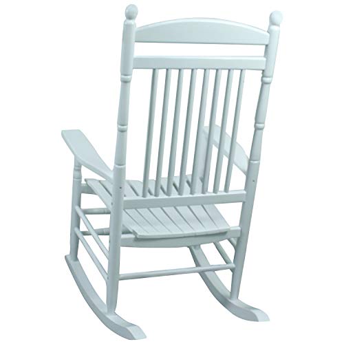 Caymus Solid Hardwood Outdoor Rocking Chair Country Plantation Porch Rocker Provide Comfortable Seating on Patio or Deck (Chair, White)