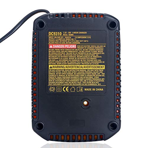 Lasica DC9310 Fast Charger Replacement for Dewalt 18V Battery Charger DC9310 Compatible with DeWalt 7.2V-18V XRP NiCad/NiMh Batteries DW9116 DC9096 DC9098 DC9099 DW9098 DW9099 DW9096 DW9072 DW9061