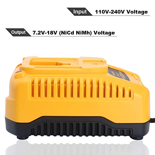 Lasica DC9310 Fast Charger Replacement for Dewalt 18V Battery Charger DC9310 Compatible with DeWalt 7.2V-18V XRP NiCad/NiMh Batteries DW9116 DC9096 DC9098 DC9099 DW9098 DW9099 DW9096 DW9072 DW9061