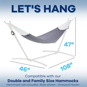 Yellow Leaf Hammocks - 550 lb. Capacity Portable Hammock Stand, 9 Feet Long - Compatible with Our Double and Family Size Hammocks - Color: White